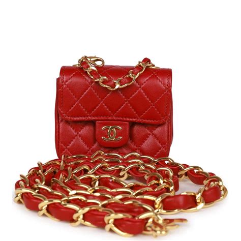 chanel red with gold hardware mini|chanel mini purses.